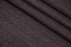 Ткань твид Италия (шерсть 100%, черно-коричневый, полоски, шир. 1,60 м)